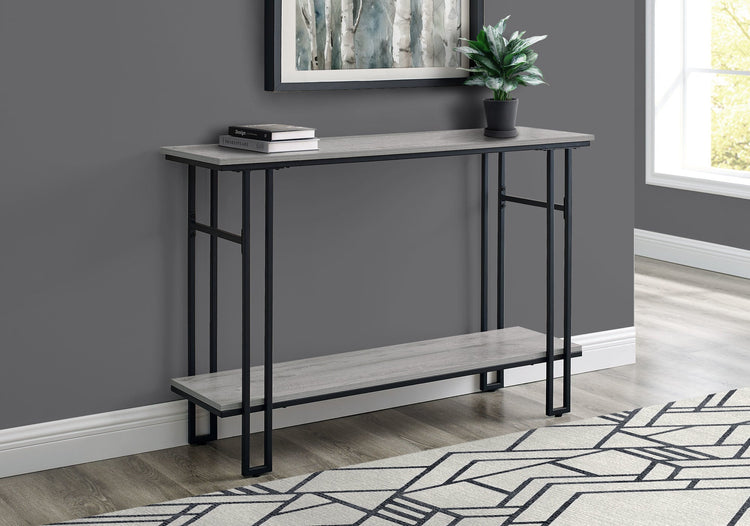 I 3576 Table D'appoint, Console, Entrée, Étroit, Sofa, Salon, Chambre À Coucher, Métal, Stratifié, Gris, Noir, Contemporain, Moderne - Simple Boutique