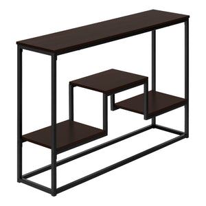 I 3582 Table D'appoint, Console, Entrée, Étroit, Sofa, Salon, Chambre À Coucher, Métal, Stratifié, Brun, Noir, Contemporain, Moderne - Simple Boutique