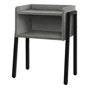 I 3591 Table D'appoint, Côté, Bout, Table De Nuit, Lampe, Salon, Chambre À Coucher, Métal, Stratifié, Gris, Noir, Contemporain, Moderne - Simple Boutique