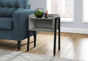 I 3591 Table D'appoint, Côté, Bout, Table De Nuit, Lampe, Salon, Chambre À Coucher, Métal, Stratifié, Gris, Noir, Contemporain, Moderne - Simple Boutique