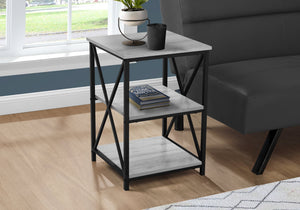 I 3596 Table D'appoint, Côté, Bout, Table De Nuit, Lampe, Salon, Chambre À Coucher, Métal, Stratifié, Gris, Noir, Contemporain, Moderne - Simple Boutique