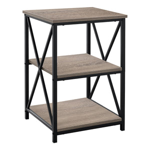 I 3597 Table D'appoint, Côté, Bout, Table De Nuit, Lampe, Salon, Chambre À Coucher, Métal, Stratifié, Brun, Noir, Contemporain, Moderne - Simple Boutique