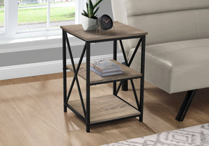 I 3597 Table D'appoint, Côté, Bout, Table De Nuit, Lampe, Salon, Chambre À Coucher, Métal, Stratifié, Brun, Noir, Contemporain, Moderne - Simple Boutique