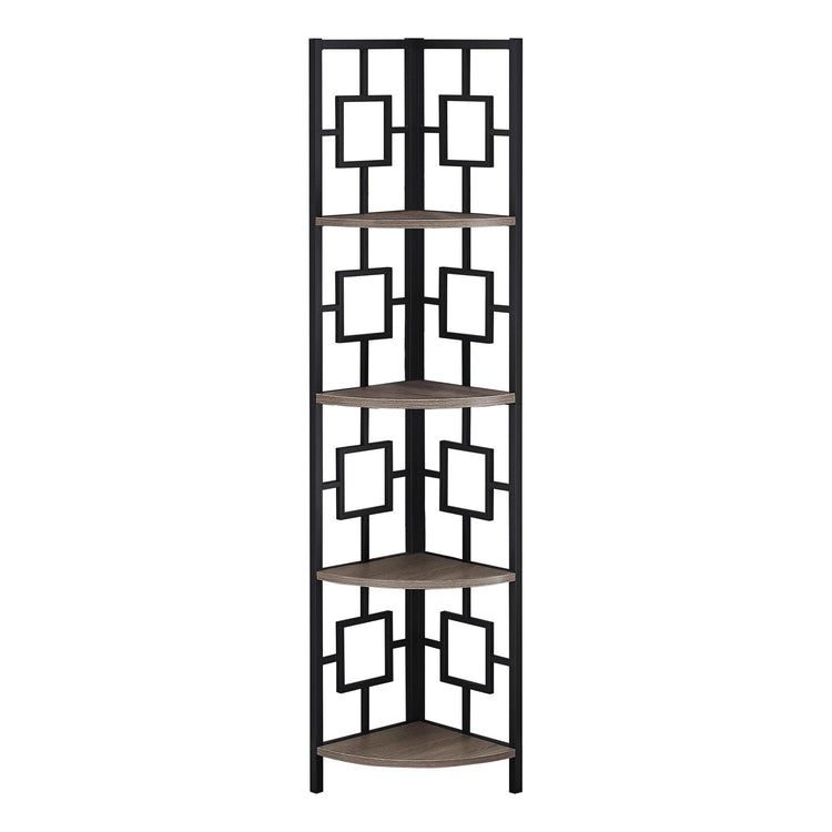 I 3611 Étagère À Livres, Étagère, Étagère, Coin, 4 Niveaux, 62"h, Bureau, Chambre À Coucher, Métal, Stratifié, Brun, Noir, Contemporain, Moderne - Simple Boutique