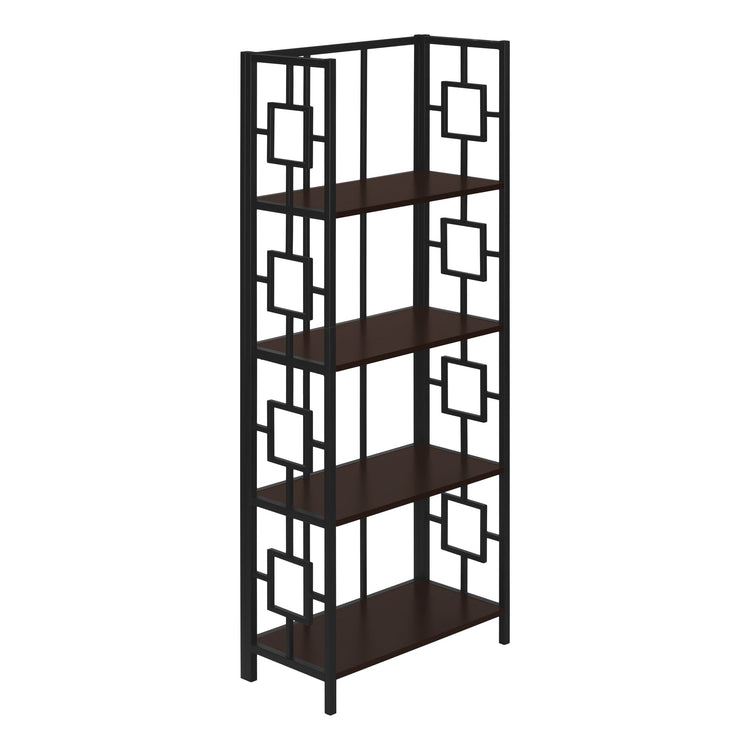 I 3617 Étagère À Livres, Étagère, Étagère, 4 Niveaux, 62"h, Bureau, Chambre À Coucher, Métal, Stratifié, Brun, Noir, Contemporain, Moderne - Simple Boutique