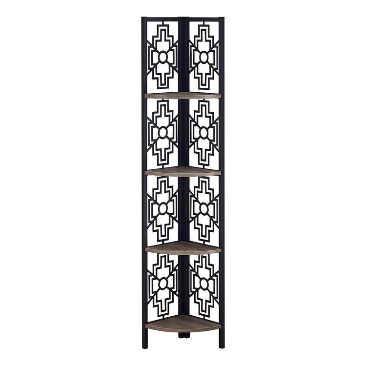 I 3621 Étagère À Livres, Étagère, Étagère, Coin, 4 Niveaux, 62"h, Bureau, Chambre À Coucher, Métal, Stratifié, Brun, Noir, Transitionnel - Simple Boutique
