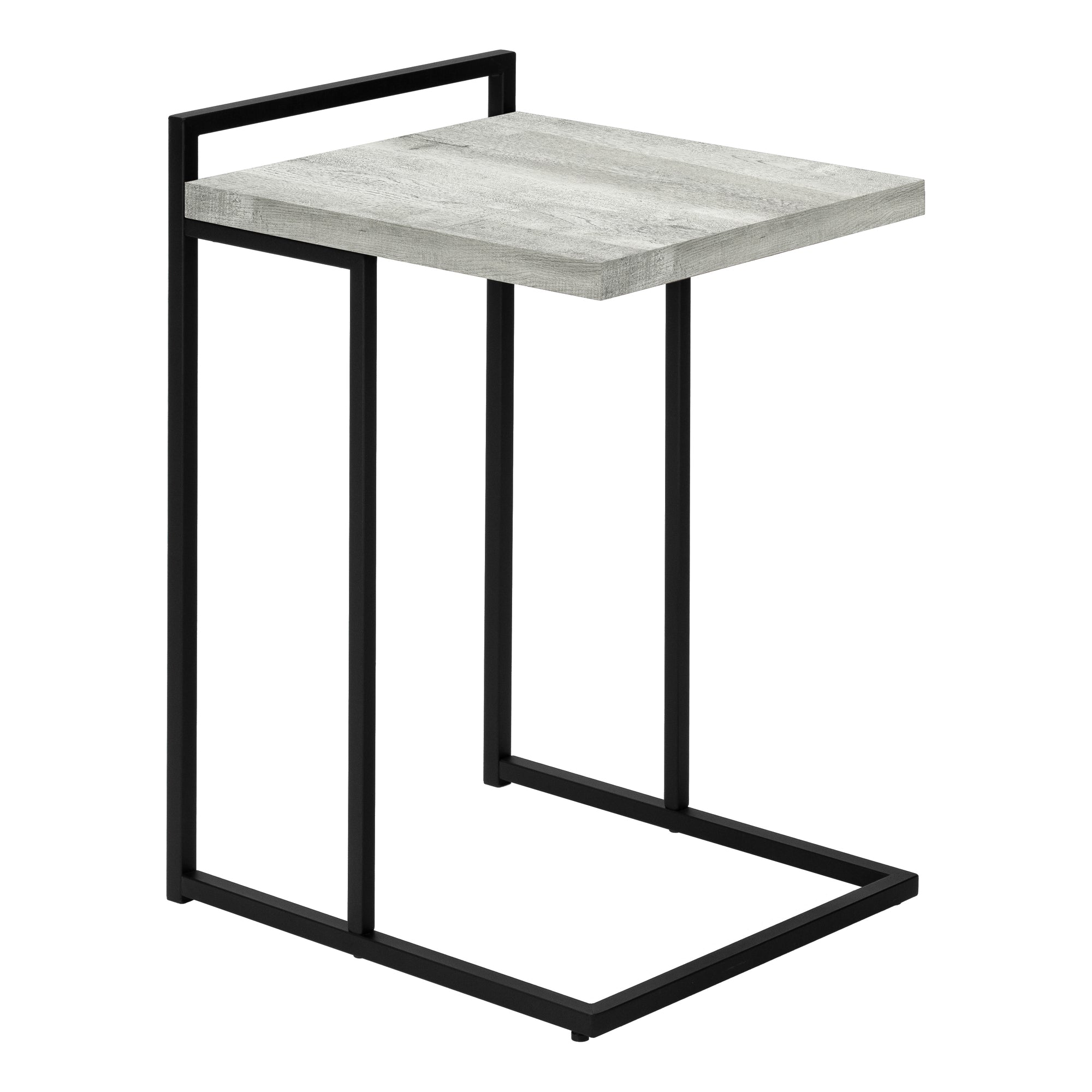 I 3631 Table D'appoint, En Forme De C, Bout, Côté, Collation, Salon, Chambre À Coucher, Métal, Stratifié, Gris, Noir, Contemporain, Moderne - Simple Boutique