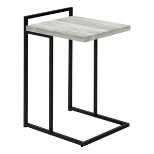 I 3631 Table D'appoint, En Forme De C, Bout, Côté, Collation, Salon, Chambre À Coucher, Métal, Stratifié, Gris, Noir, Contemporain, Moderne - Simple Boutique