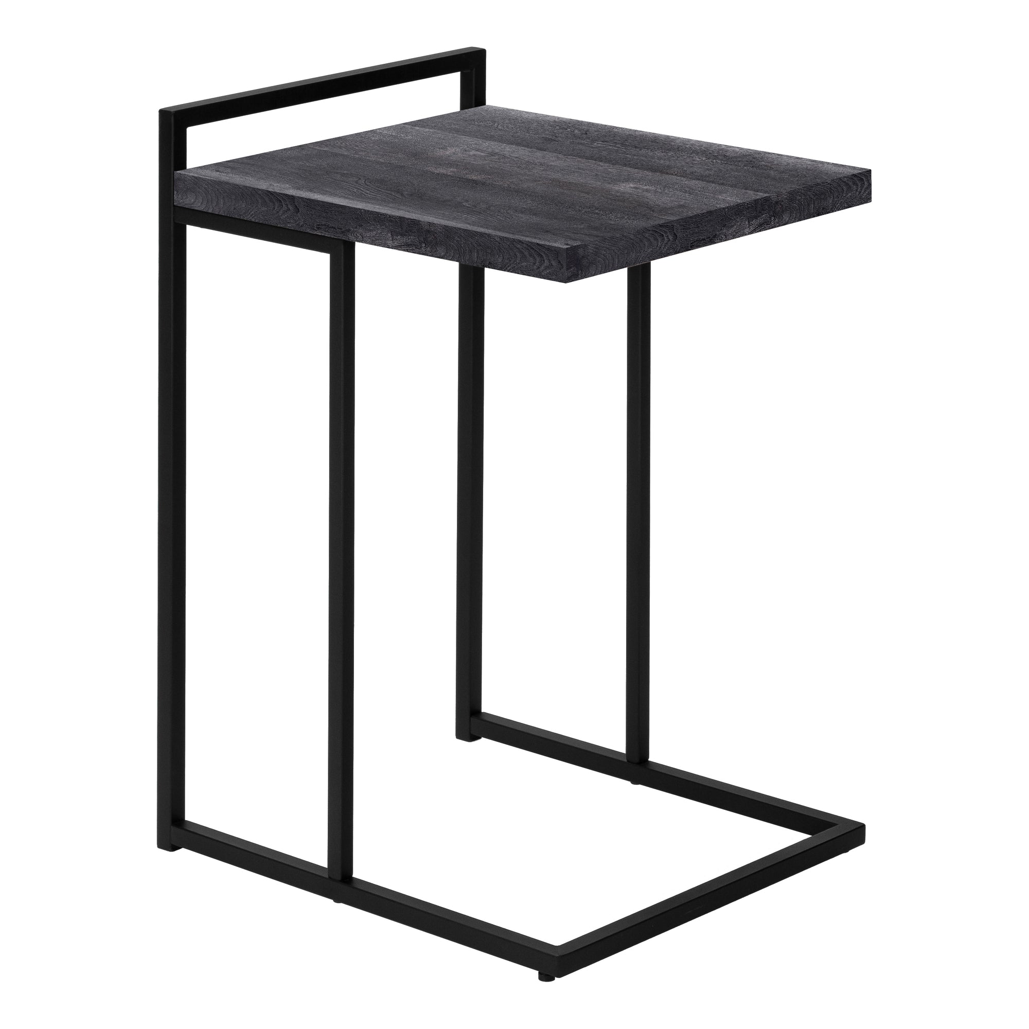 I 3633 Table D'appoint, En Forme De C, Bout, Côté, Collation, Salon, Chambre À Coucher, Métal, Stratifié, Noir, Contemporain, Moderne - Simple Boutique