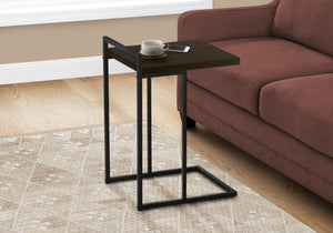 I 3635 Table D'appoint, En Forme De C, Bout, Côté, Collation, Salon, Chambre À Coucher, Métal, Stratifié, Brun, Noir, Contemporain, Moderne - Simple Boutique