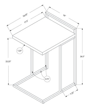 I 3636 Table D'appoint, En Forme De C, Bout, Côté, Collation, Salon, Chambre À Coucher, Métal, Stratifié, Blanc Lustré, Chrome, Contemporain, Moderne - Simple Boutique