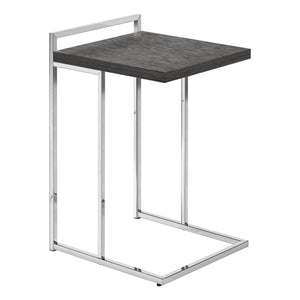 I 3637 Table D'appoint, En Forme De C, Bout, Côté, Collation, Salon, Chambre À Coucher, Métal, Stratifié, Gris, Chrome, Contemporain, Moderne - Simple Boutique