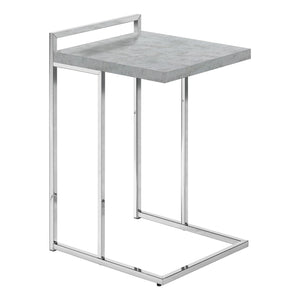 I 3639 Table D'appoint, En Forme De C, Bout, Côté, Collation, Salon, Chambre À Coucher, Métal, Stratifié, Gris, Chrome, Contemporain, Moderne - Simple Boutique