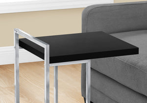 I 3640 Table D'appoint, En Forme De C, Bout, Côté, Collation, Salon, Chambre À Coucher, Métal, Stratifié, Noir, Chrome, Contemporain, Moderne - Simple Boutique
