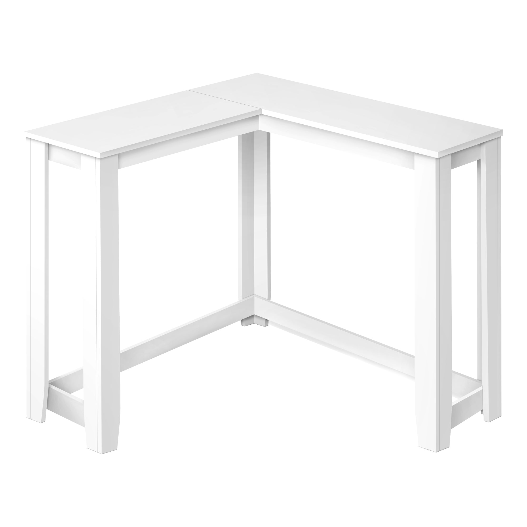 I 3656 Table D'appoint, Console D'angle, Entrée, Coin, Salon, Chambre À Coucher, Stratifié Blanc, Contemporain, Moderne - Simple Boutique