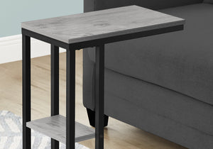 I 3671 Table D'appoint, En Forme De C, Bout, Côté, Collation, Salon, Chambre À Coucher, Métal, Stratifié, Gris, Noir, Contemporain, Moderne - Simple Boutique