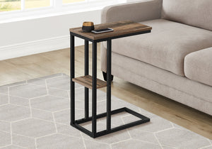 I 3673 Table D'appoint, En Forme De C, Bout, Côté, Collation, Salon, Chambre À Coucher, Métal, Stratifié, Brun, Noir, Contemporain, Moderne - Simple Boutique
