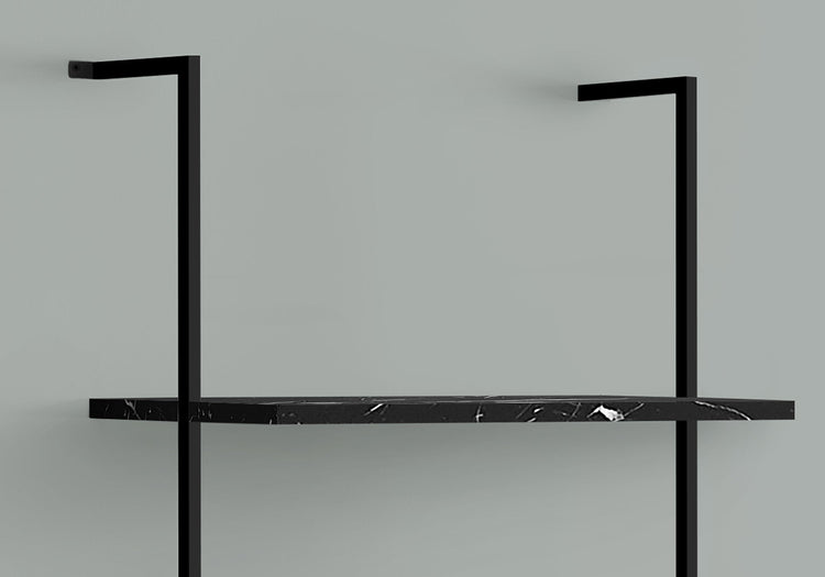 I 3684 Étagère À Livres, Étagère, Étagère, Échelle, 5 Niveaux, 72"h, Bureau, Chambre À Coucher, Métal, Stratifié, D'aspect Marbre Noir, Noir, Contemporain, Moderne - Simple Boutique
