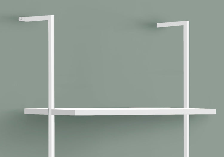I 3687 Étagère À Livres, Étagère, Étagère, Échelle, 5 Niveaux, 72"h, Bureau, Chambre À Coucher, Métal, Stratifié, Blanc, Contemporain, Moderne - Simple Boutique