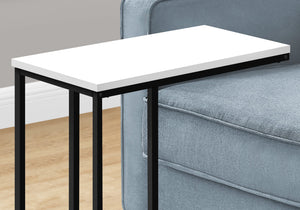I 3760 Table D'appoint, En Forme De C, Bout, Côté, Collation, Salon, Chambre À Coucher, Métal, Stratifié, Blanc, Noir, Contemporain, Moderne - Simple Boutique