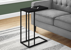 I 3761 Table D'appoint, En Forme De C, Bout, Côté, Collation, Salon, Chambre À Coucher, Métal, Stratifié, Noir, Contemporain, Moderne - Simple Boutique