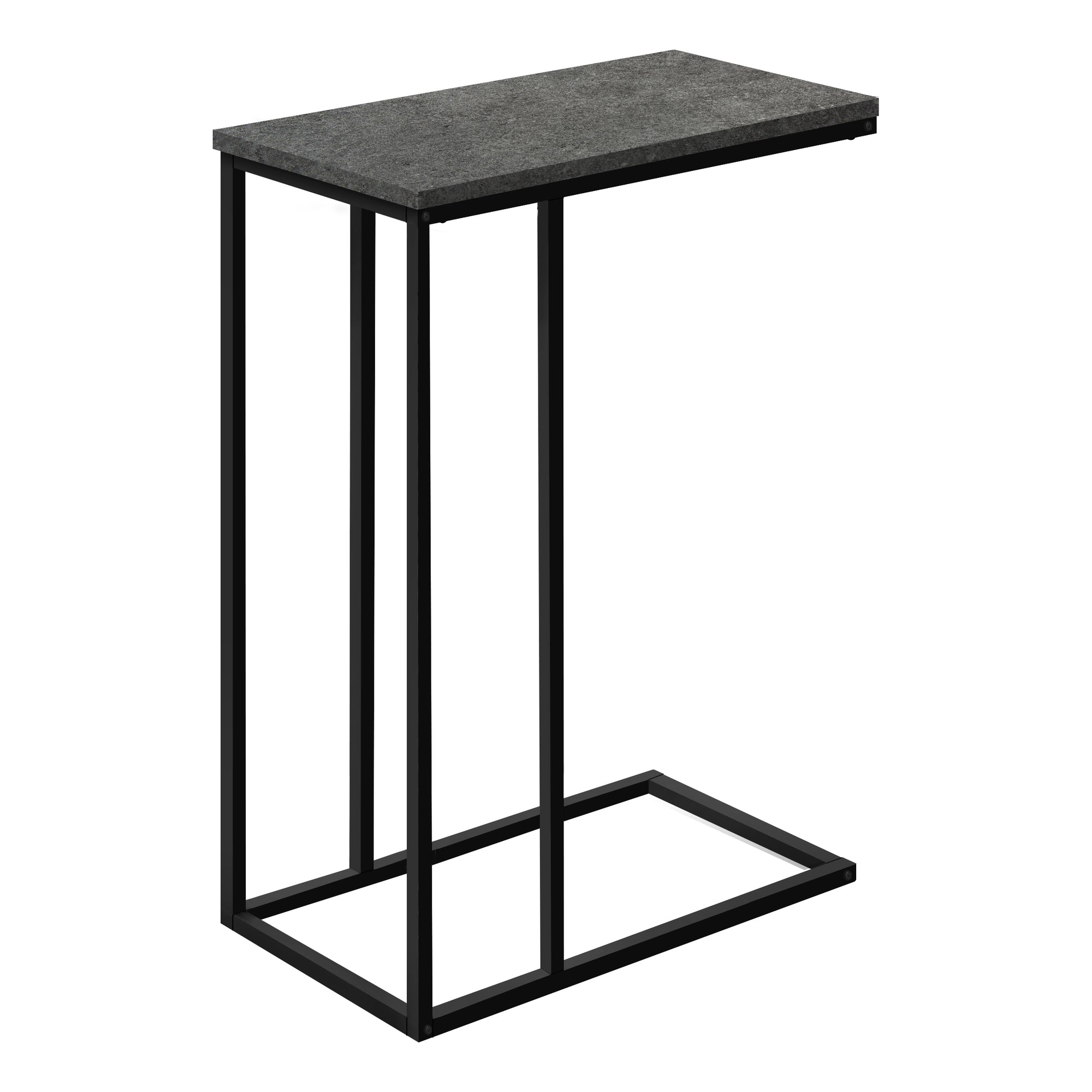 I 3765 Table D'appoint, En Forme De C, Bout, Côté, Collation, Salon, Chambre À Coucher, Métal, Stratifié, Gris, Noir, Contemporain, Moderne - Simple Boutique