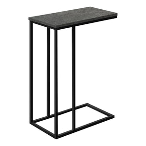I 3765 Table D'appoint, En Forme De C, Bout, Côté, Collation, Salon, Chambre À Coucher, Métal, Stratifié, Gris, Noir, Contemporain, Moderne - Simple Boutique