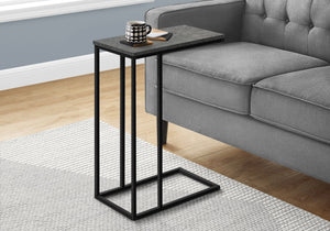 I 3765 Table D'appoint, En Forme De C, Bout, Côté, Collation, Salon, Chambre À Coucher, Métal, Stratifié, Gris, Noir, Contemporain, Moderne - Simple Boutique