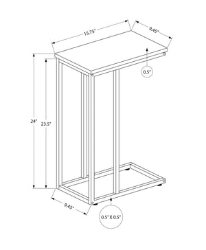 I 3766 Table D'appoint, En Forme De C, Bout, Côté, Collation, Salon, Chambre À Coucher, Métal, Stratifié, Brun, Noir, Contemporain, Moderne - Simple Boutique