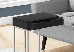 I 3773 Table D'appoint, En Forme De C, Bout, Côté, Collation, Tiroir De Rangement, Salon, Chambre À Coucher, Métal, Stratifié, Noir, Gris, Contemporain, Moderne - Simple Boutique