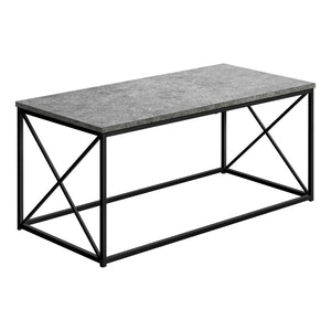 I 3785 Table A Café, Accent, Cocktail, Rectangulaire, Salon, 40"l, Métal, Stratifié, Gris, Noir, Contemporain, Moderne - Simple Boutique
