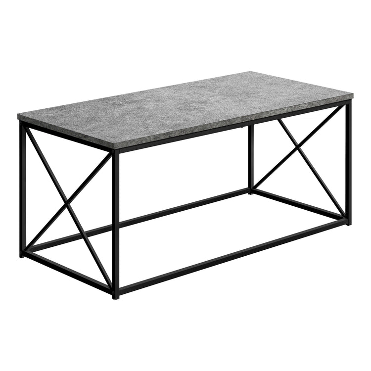 I 3785 Table A Café, Accent, Cocktail, Rectangulaire, Salon, 40"l, Métal, Stratifié, Gris, Noir, Contemporain, Moderne - Simple Boutique