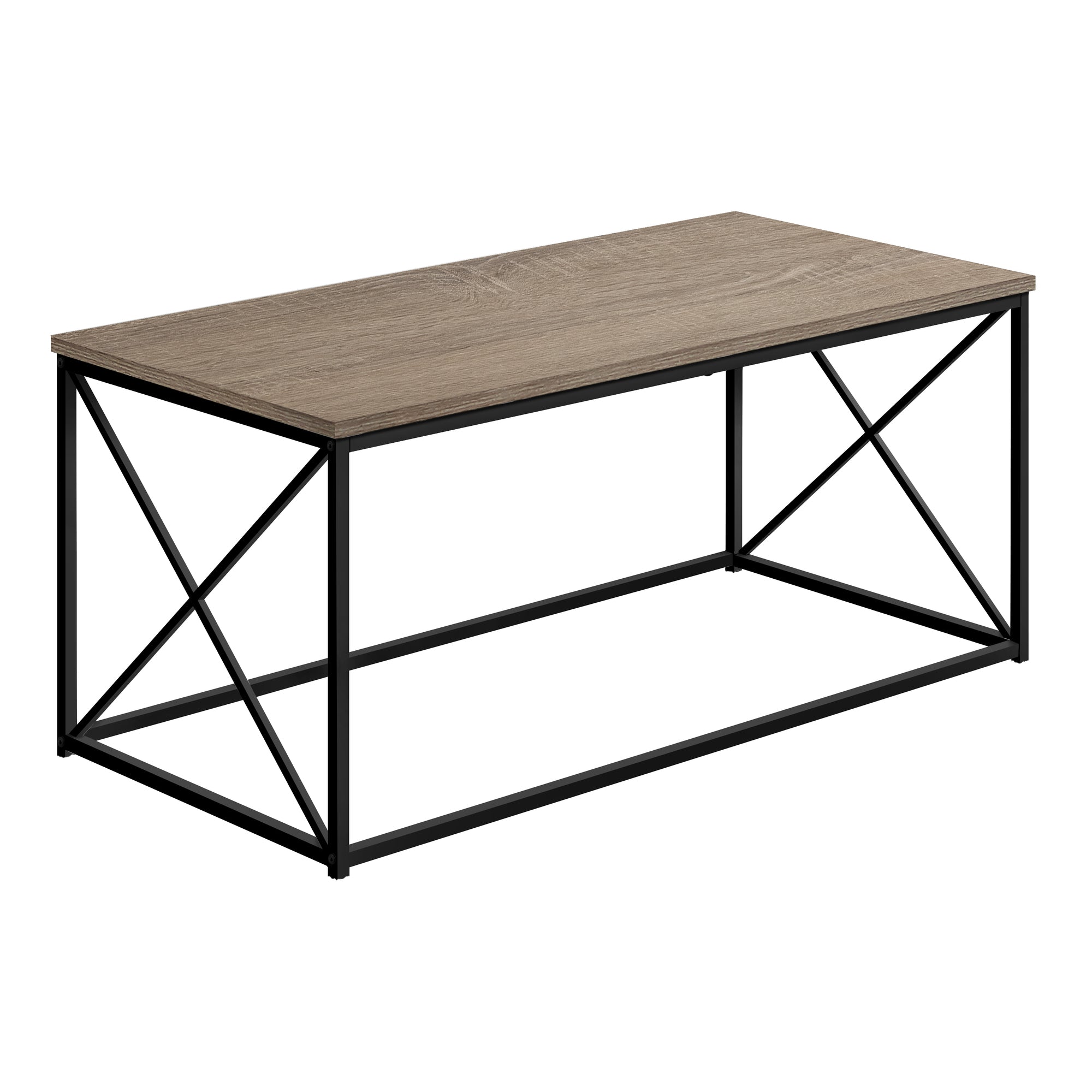 I 3786 Table A Café, Accent, Cocktail, Rectangulaire, Salon, 40"l, Métal, Stratifié, Brun, Noir, Contemporain, Moderne - Simple Boutique