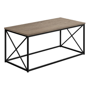 I 3786 Table A Café, Accent, Cocktail, Rectangulaire, Salon, 40"l, Métal, Stratifié, Brun, Noir, Contemporain, Moderne - Simple Boutique