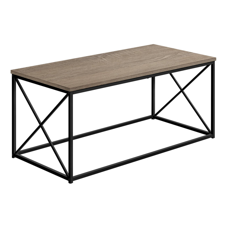 I 3786 Table A Café, Accent, Cocktail, Rectangulaire, Salon, 40"l, Métal, Stratifié, Brun, Noir, Contemporain, Moderne - Simple Boutique