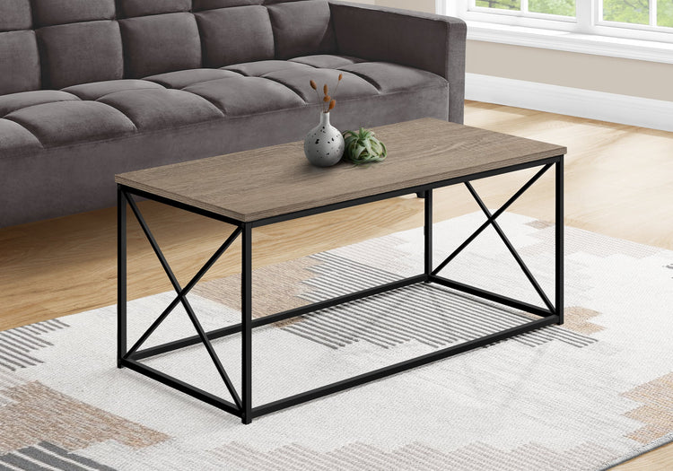 I 3786 Table A Café, Accent, Cocktail, Rectangulaire, Salon, 40"l, Métal, Stratifié, Brun, Noir, Contemporain, Moderne - Simple Boutique