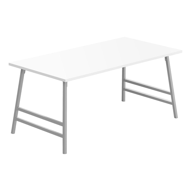 I 3790 Table A Café, Accent, Cocktail, Rectangulaire, Salon, 40"l, Métal, Stratifié, Blanc, Gris, Contemporain, Moderne - Simple Boutique