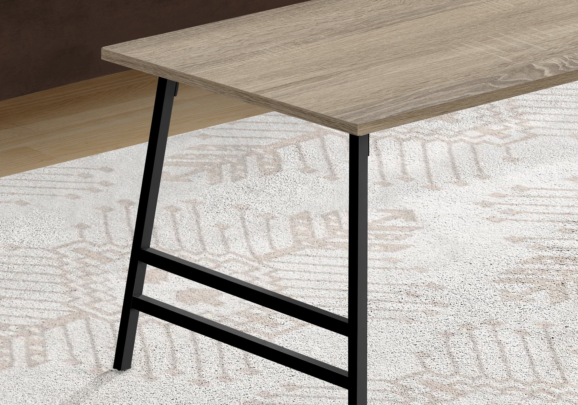 I 3792 Table A Café, Accent, Cocktail, Rectangulaire, Salon, 40"l, Métal, Stratifié, Brun, Noir, Contemporain, Moderne - Simple Boutique