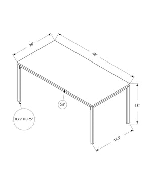 I 3795 Table A Café, Accent, Cocktail, Rectangulaire, Salon, 40"l, Métal, Stratifié, Blanc, Gris, Contemporain, Moderne - Simple Boutique