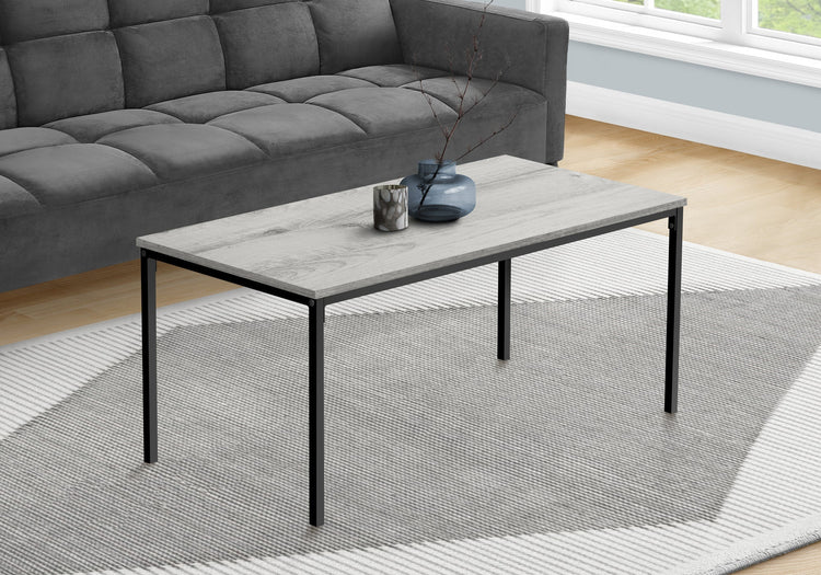 I 3796 Table A Café, Accent, Cocktail, Rectangulaire, Salon, 40"l, Métal, Stratifié, Gris, Noir, Contemporain, Moderne - Simple Boutique