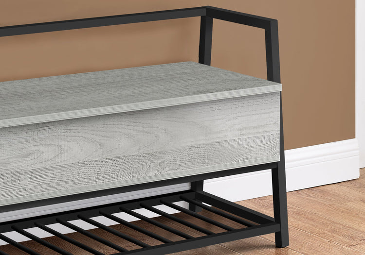 I 4500 Banc, Entrée, Couloir, Rangement, 42" Rectangulaire, Métal, Stratifié, Gris, Noir, Contemporain, Moderne - Simple Boutique