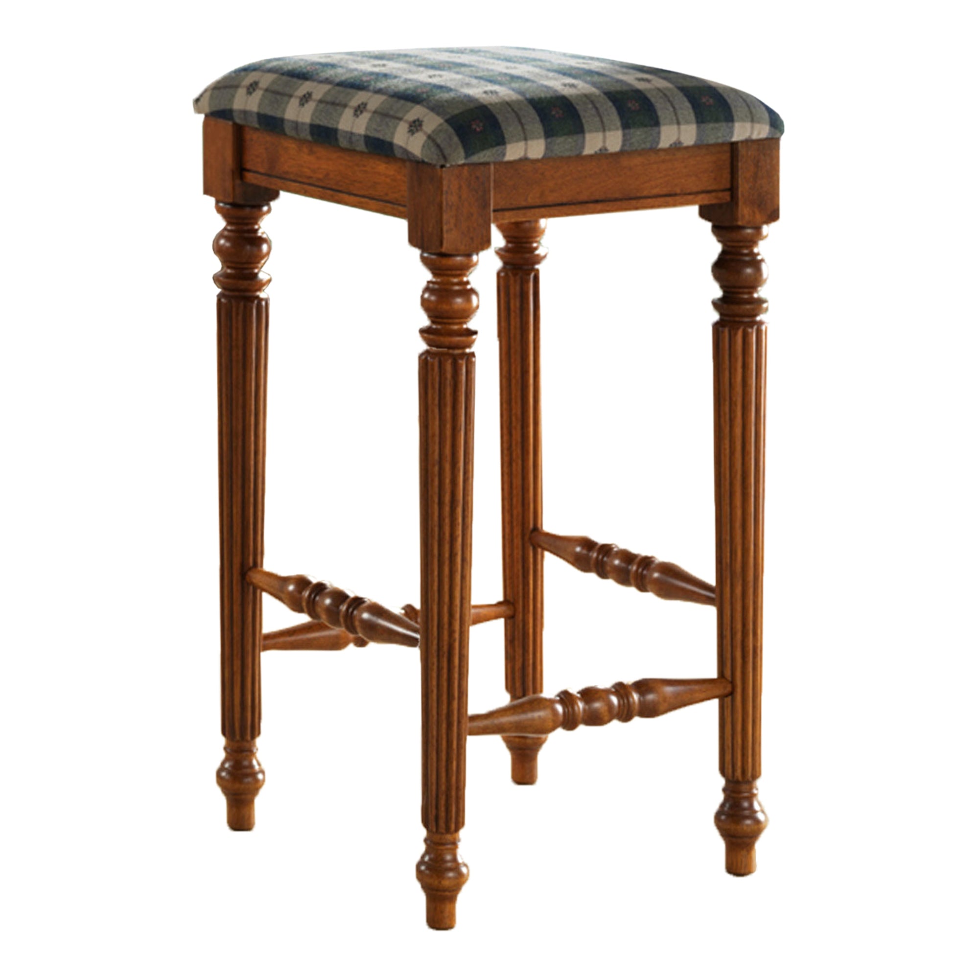 I 4833 Tabouret De Bar, Lot De 2, Hauteur Bar, Bois, En Tissu, Brun, Vert, Traditionnel - Simple Boutique