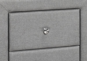 I 5604 Accessoire De Chambre, Table De Nuit, Bout, Côté, Lampe, Tiroir De Rangement, Chambre À Coucher, Rembourré, D'aspect Lin, Gris, Transitionnel - Simple Boutique
