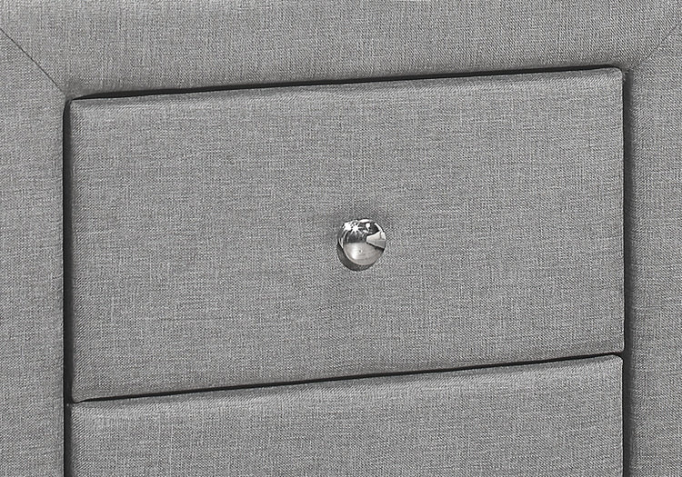 I 5604 Accessoire De Chambre, Table De Nuit, Bout, Côté, Lampe, Tiroir De Rangement, Chambre À Coucher, Rembourré, D'aspect Lin, Gris, Transitionnel - Simple Boutique