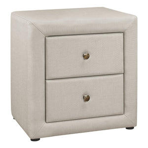 I 5605 Accessoire De Chambre, Table De Nuit, Bout, Côté, Lampe, Tiroir De Rangement, Chambre À Coucher, Rembourré, D'aspect Lin, Beige, Transitionnel - Simple Boutique