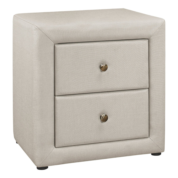 I 5605 Accessoire De Chambre, Table De Nuit, Bout, Côté, Lampe, Tiroir De Rangement, Chambre À Coucher, Rembourré, D'aspect Lin, Beige, Transitionnel - Simple Boutique