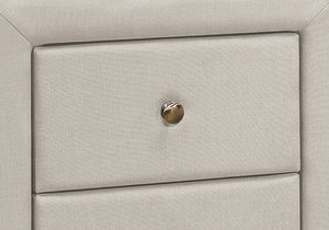 I 5605 Accessoire De Chambre, Table De Nuit, Bout, Côté, Lampe, Tiroir De Rangement, Chambre À Coucher, Rembourré, D'aspect Lin, Beige, Transitionnel - Simple Boutique