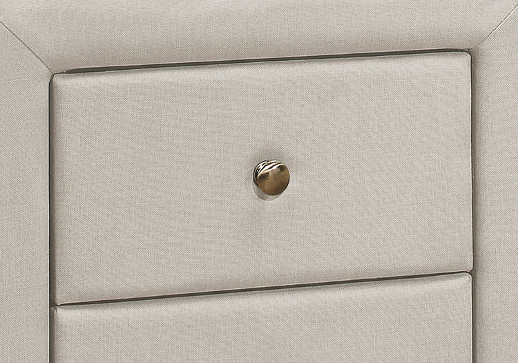I 5605 Accessoire De Chambre, Table De Nuit, Bout, Côté, Lampe, Tiroir De Rangement, Chambre À Coucher, Rembourré, D'aspect Lin, Beige, Transitionnel - Simple Boutique