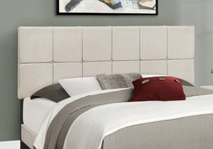 I 5605Q Lit, Grand, Plate-forme, Chambre À Coucher, Cadre, Rembourré, D'aspect Lin, Pattes En Bois, Beige, Noir, Transitionnel - Simple Boutique
