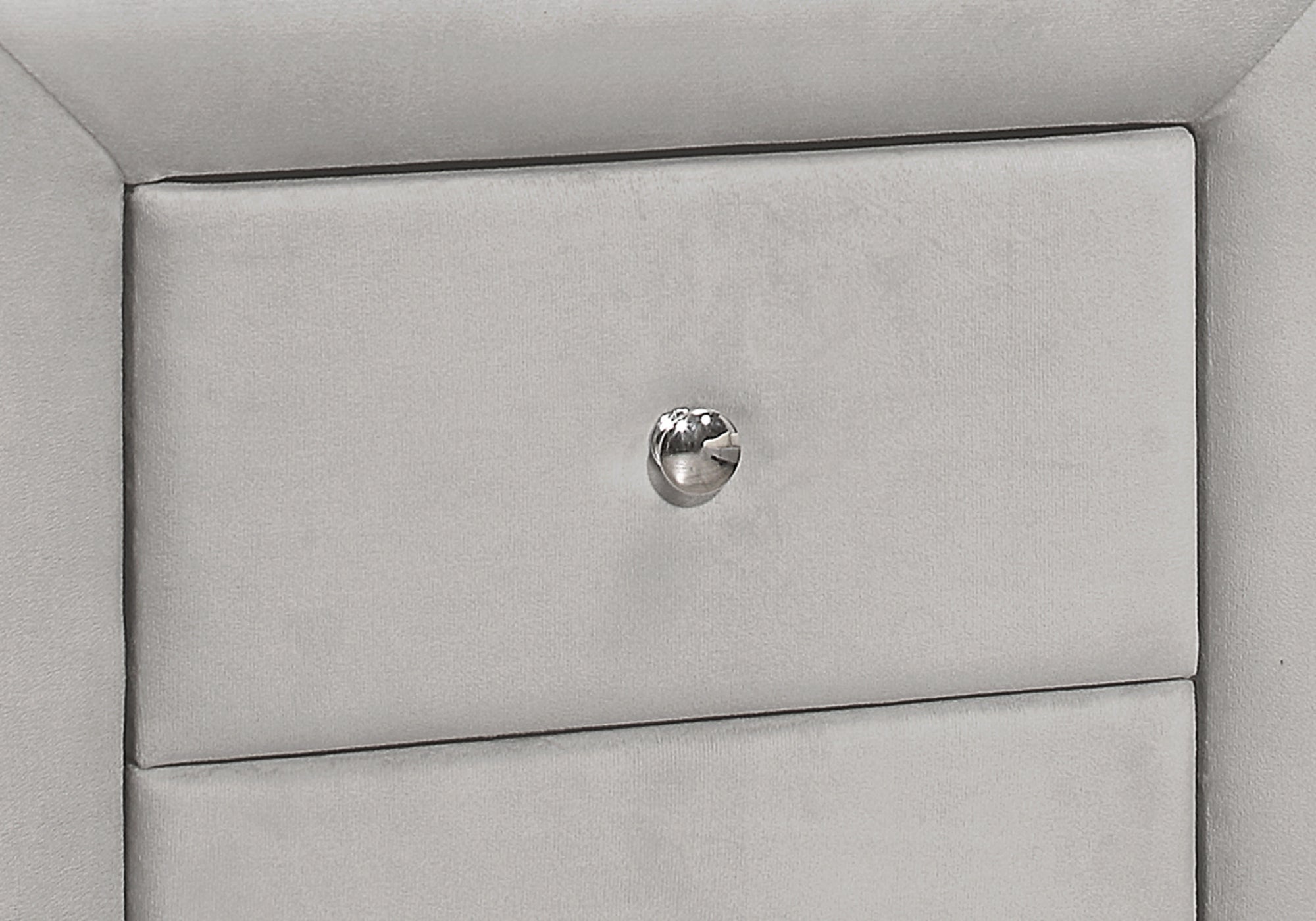 I 5606 Accessoire De Chambre, Table De Nuit, Bout, Côté, Lampe, Tiroir De Rangement, Chambre À Coucher, Rembourré, Velours, Gris, Transitionnel - Simple Boutique